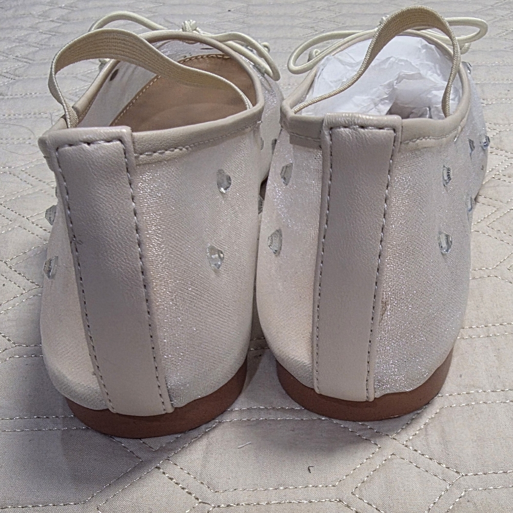 Amazon Women's Cream Slippers with Crystal Accents